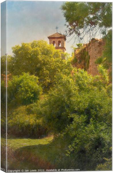 Gardens Below the Palace Walls Canvas Print by Ian Lewis