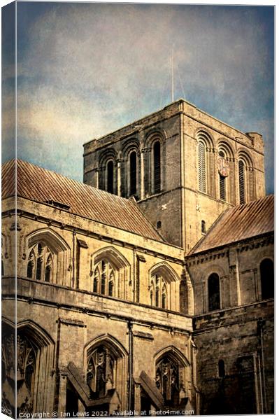 Winchester Cathedral Tower Canvas Print by Ian Lewis