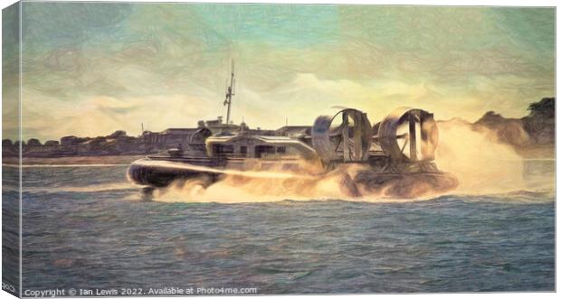 Hovercraft Heading Out To Sea Canvas Print by Ian Lewis