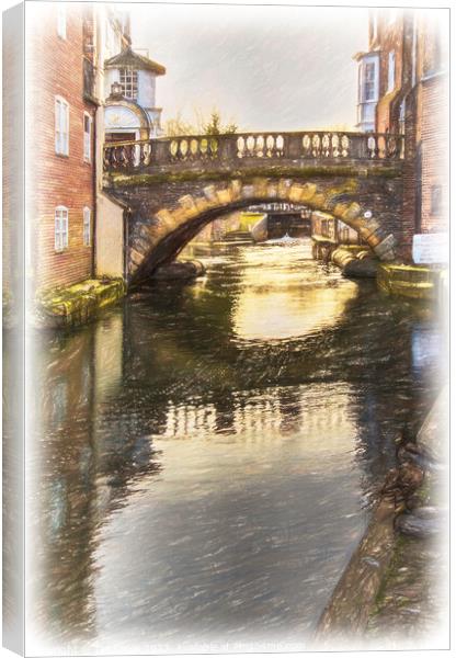 The Town Bridge Newbury Canvas Print by Ian Lewis