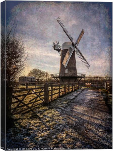 Winter Windmill Canvas Print by Ian Lewis