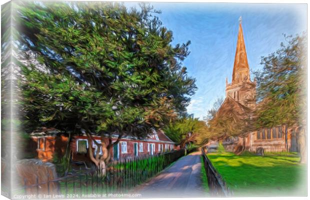 Abingdon Church and Almshouses digital art Canvas Print by Ian Lewis