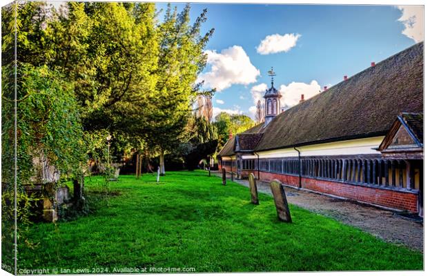 Long Alley Almshouses Abingdon Canvas Print by Ian Lewis