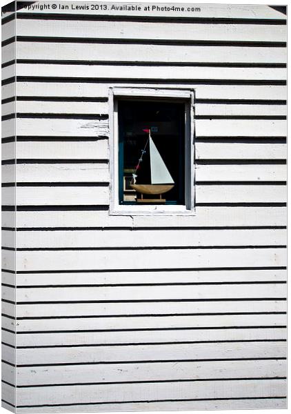 Model Boat In A Window Canvas Print by Ian Lewis