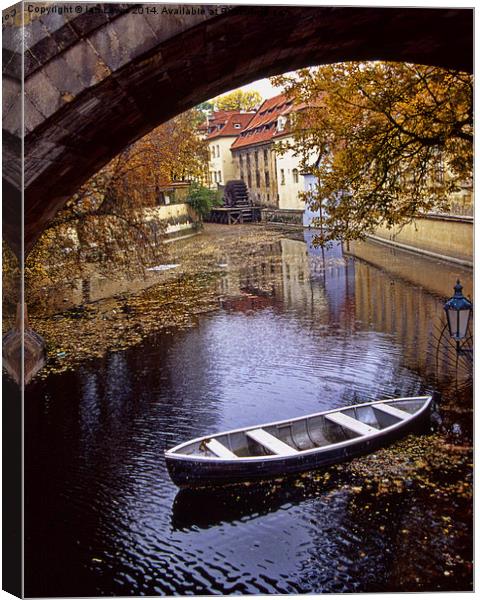 Serene Prague Backwater Canvas Print by Ian Lewis
