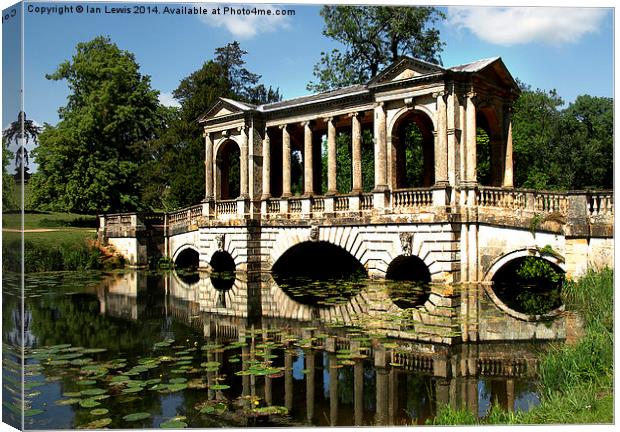 The Palladian Bridge at Stowe Canvas Print by Ian Lewis