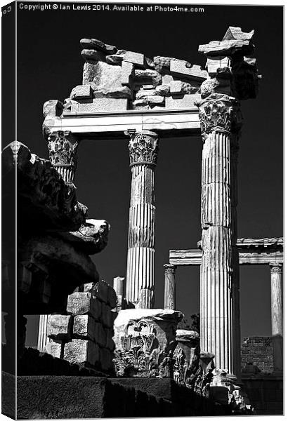 Timeless Beauty Corinthian Columns at Pergamon Canvas Print by Ian Lewis