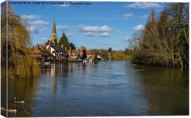 High Water at Abingdon Canvas Print by Ian Lewis