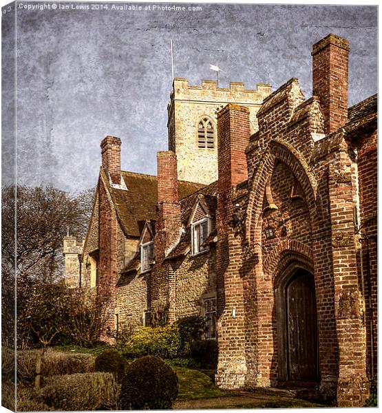 Almshouses and Church at Ewelme Canvas Print by Ian Lewis