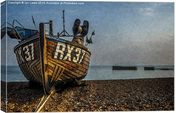Hastings Fishing Boat Canvas Print by Ian Lewis