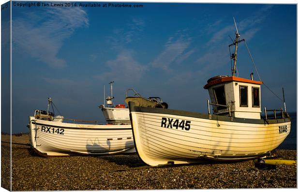Fishing Boats at Hastings Canvas Print by Ian Lewis