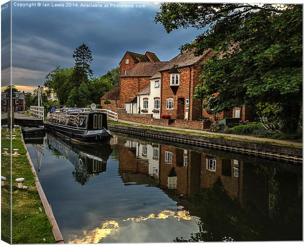 Reflections At West Mills Newbury Canvas Print by Ian Lewis