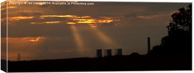  Sunset On Didcot Power Station Canvas Print by Ian Lewis