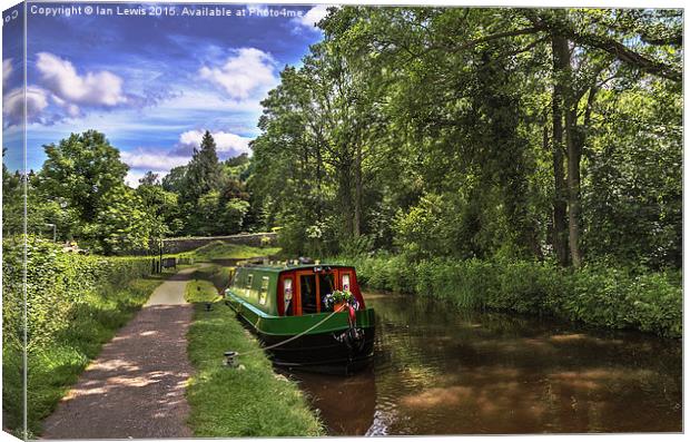 Towpath at Talybont on Usk Canvas Print by Ian Lewis