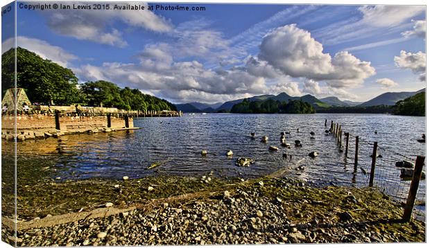 Derwentwater From The Northern Shore  Canvas Print by Ian Lewis