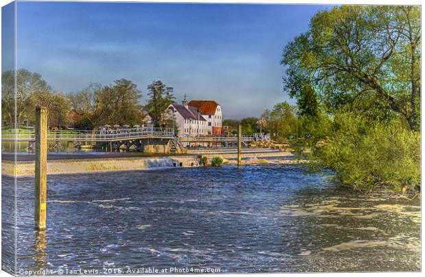 Hambleden Mill And Weir Canvas Print by Ian Lewis
