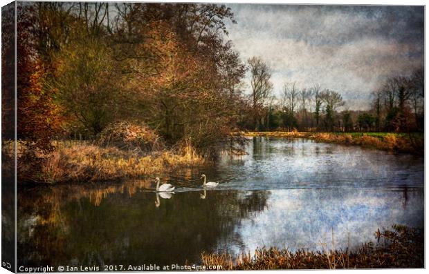 Winter Scene On The Kennet And Avon Canvas Print by Ian Lewis