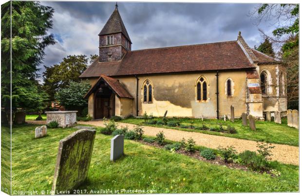 The Church of St Laurence in Tidmarsh Canvas Print by Ian Lewis