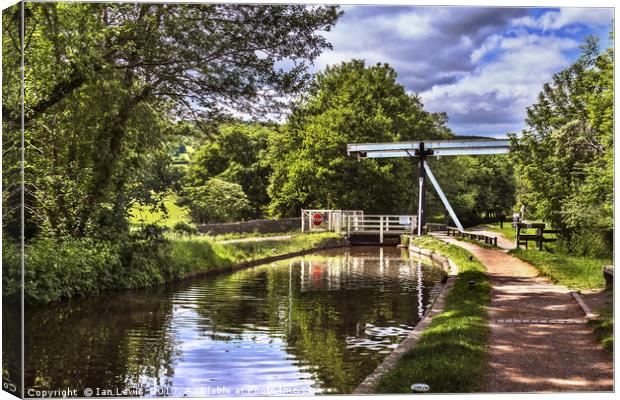 The Canal Bridge at Talybont on Usk Canvas Print by Ian Lewis