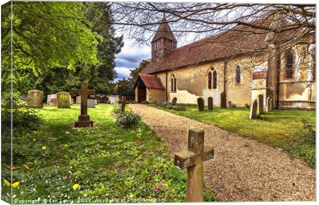 The Church At Tidmarsh in Berkshire Canvas Print by Ian Lewis