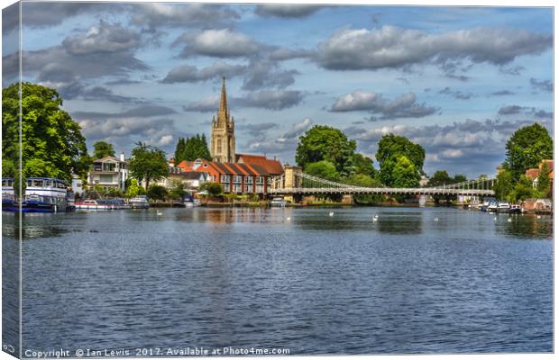 Marlow on Thames Canvas Print by Ian Lewis