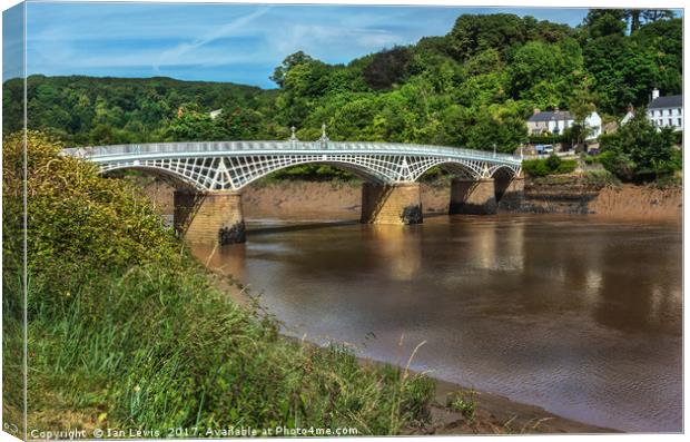 The Old Bridge At Chepstow Canvas Print by Ian Lewis