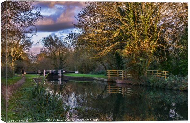 Autumn Reflections On The Kennet Canvas Print by Ian Lewis