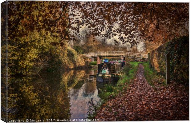 Autumnal Towpath Canvas Print by Ian Lewis