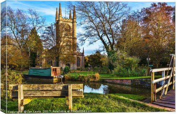 The Church By The Canal at Hungerford Canvas Print by Ian Lewis