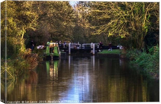 Activity At Heale's Lock Canvas Print by Ian Lewis