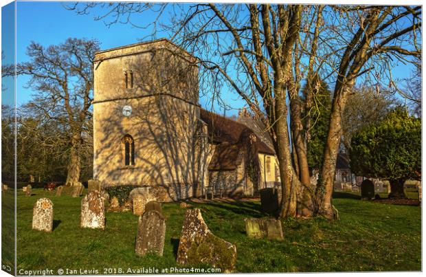 Chaddleworth  Church in Early Spring Canvas Print by Ian Lewis