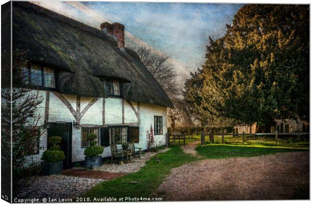 Sulhamstead Abbots Cottages Canvas Print by Ian Lewis