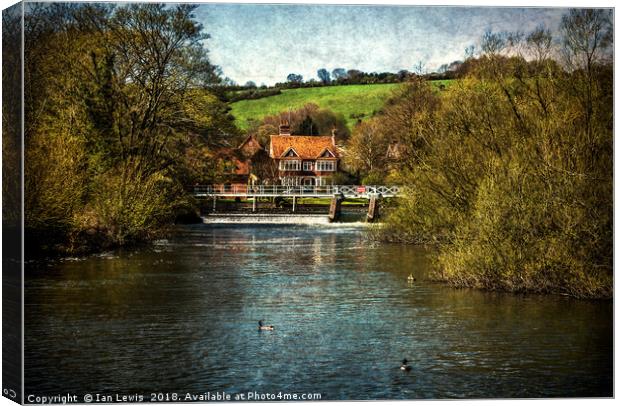 Over The Thames To Streatley Canvas Print by Ian Lewis