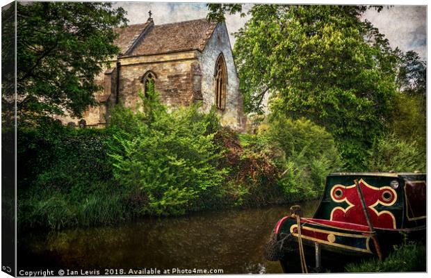Church By The Oxford Canal Canvas Print by Ian Lewis