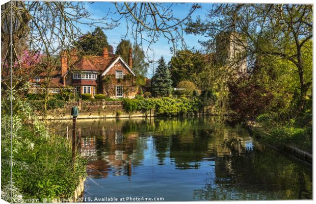 A Backwater At Goring on Thames Canvas Print by Ian Lewis