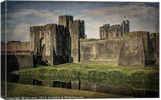 The Gatehouse At Caerphilly Castle Canvas Print by Ian Lewis
