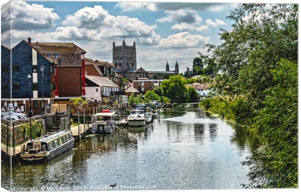 The Avon At Tewkesbury Canvas Print by Ian Lewis