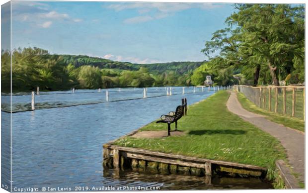 The Thames At Remenham Impressionist Style Canvas Print by Ian Lewis