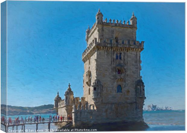 The Belem Tower Lisbon Canvas Print by Ian Lewis