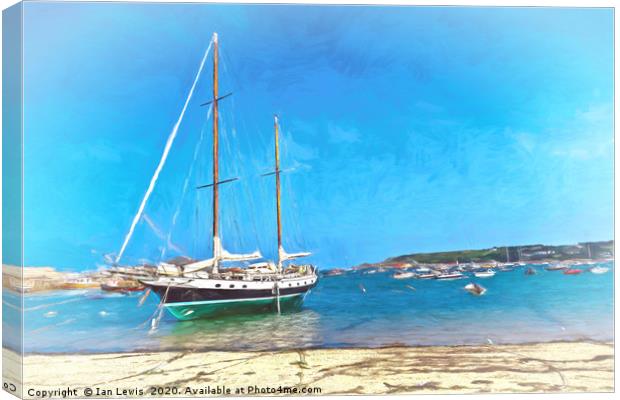 Anchored at the Scillies Canvas Print by Ian Lewis