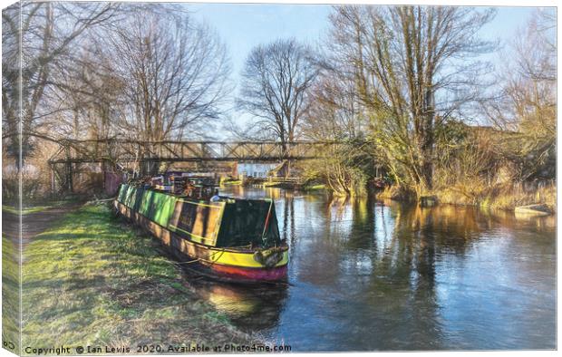 Winter On The Kennet Canvas Print by Ian Lewis