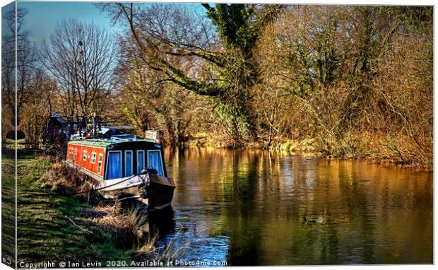 The Kennet In January Sunshine Canvas Print by Ian Lewis