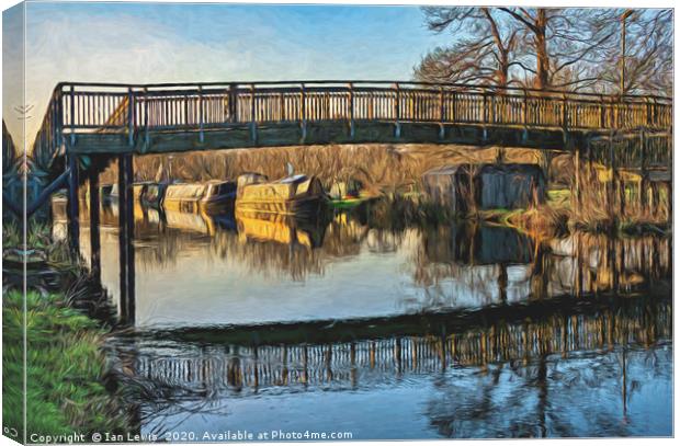 New Monkey Bridge At  Newbury Canvas Print by Ian Lewis