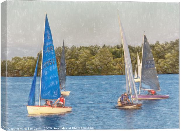 Sailing On The Lake Canvas Print by Ian Lewis