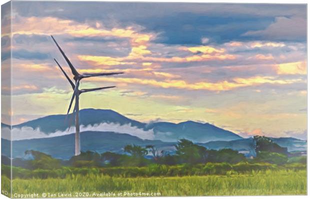 Wind Power And The Fells Canvas Print by Ian Lewis