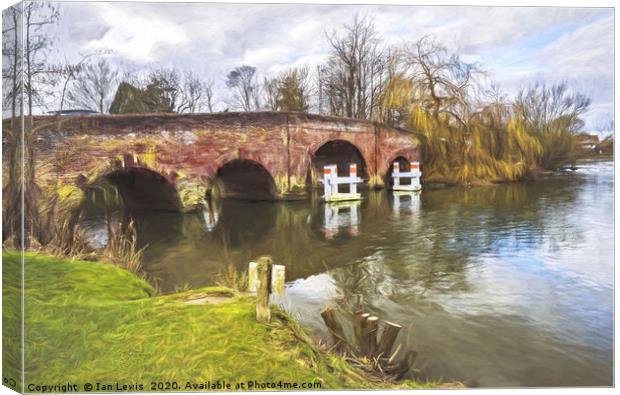 Sonning Bridge An Impressionist View Canvas Print by Ian Lewis