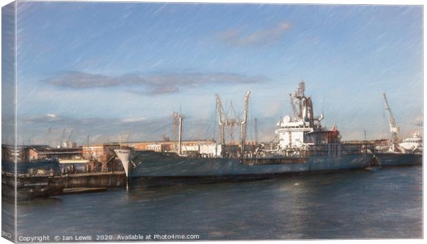 Portsmouth Dockyard Canvas Print by Ian Lewis