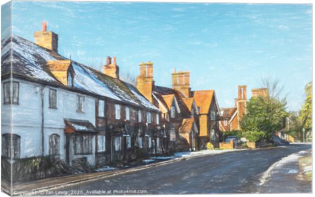 Cottages in Tidmarsh Canvas Print by Ian Lewis