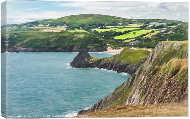 Looking Out Over Three Cliffs Bay Canvas Print by Ian Lewis