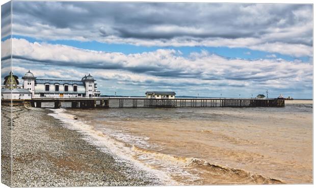 Clouds Over Penarth Pier Canvas Print by Ian Lewis